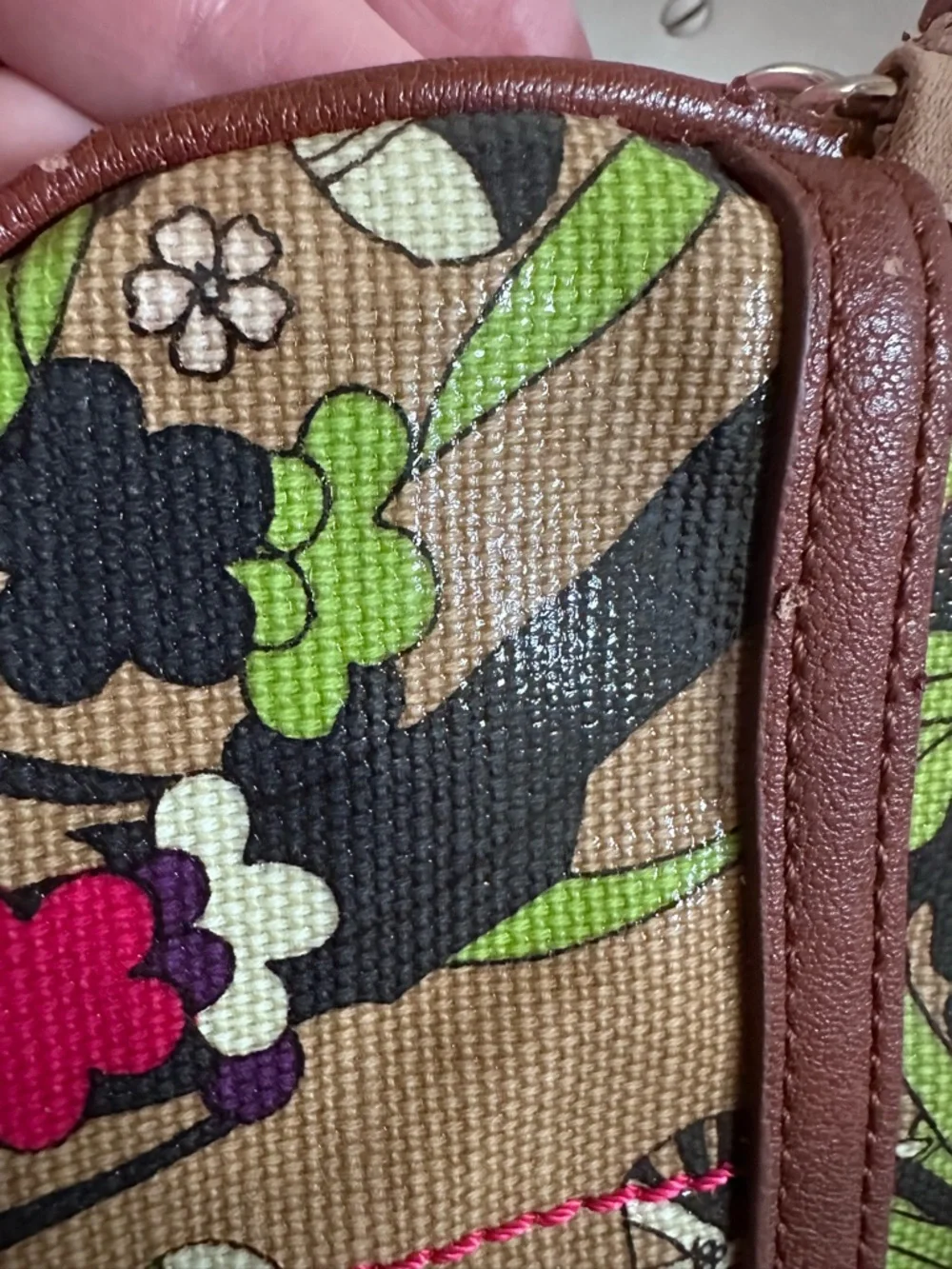 Sakroots ⚠️ Floral Wristlet Coin Purse - Brown & Pink 7 x 4 1/2 READ BELOW ⚠️